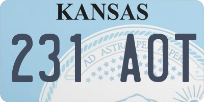 KS license plate 231AOT