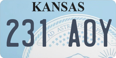 KS license plate 231AOY