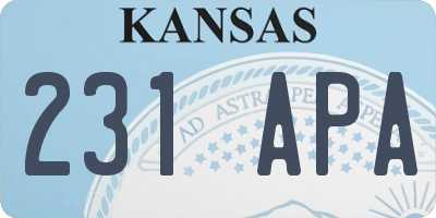 KS license plate 231APA