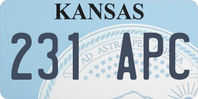 KS license plate 231APC