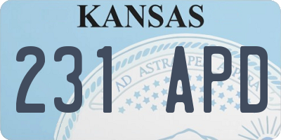 KS license plate 231APD