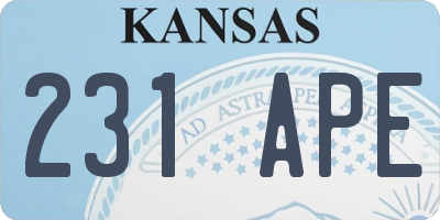 KS license plate 231APE