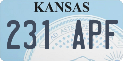 KS license plate 231APF