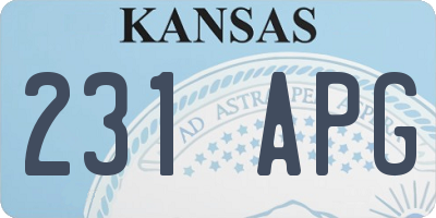 KS license plate 231APG