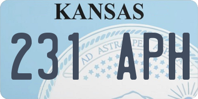 KS license plate 231APH