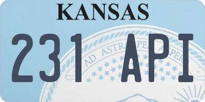 KS license plate 231API