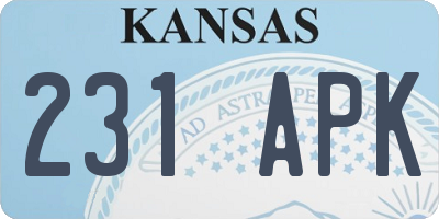 KS license plate 231APK