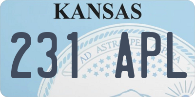 KS license plate 231APL