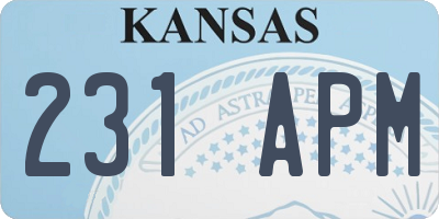 KS license plate 231APM