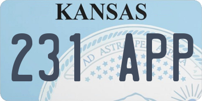 KS license plate 231APP