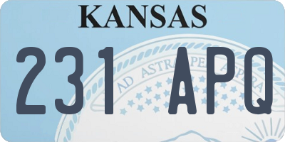 KS license plate 231APQ