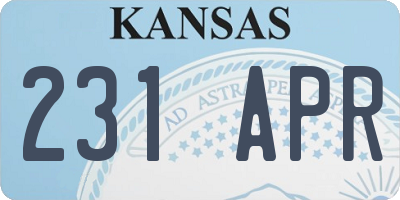 KS license plate 231APR