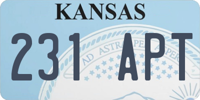 KS license plate 231APT
