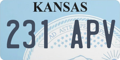 KS license plate 231APV