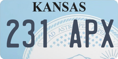 KS license plate 231APX