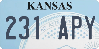 KS license plate 231APY