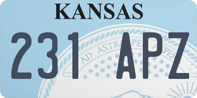 KS license plate 231APZ