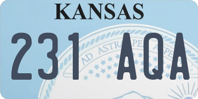 KS license plate 231AQA