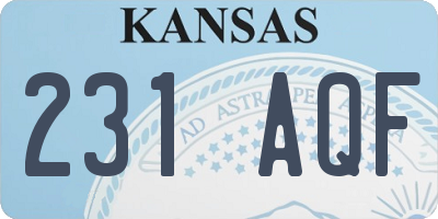 KS license plate 231AQF