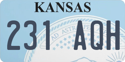 KS license plate 231AQH