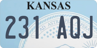 KS license plate 231AQJ