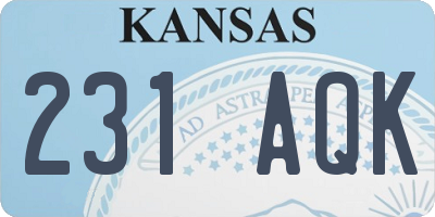 KS license plate 231AQK