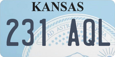 KS license plate 231AQL