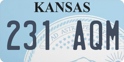 KS license plate 231AQM