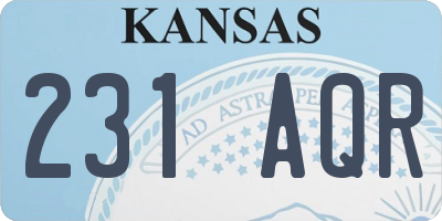 KS license plate 231AQR