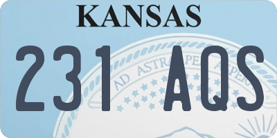 KS license plate 231AQS
