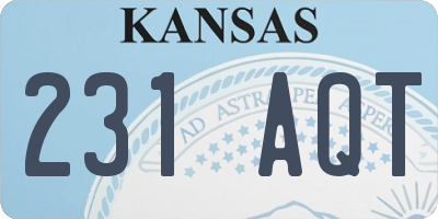 KS license plate 231AQT