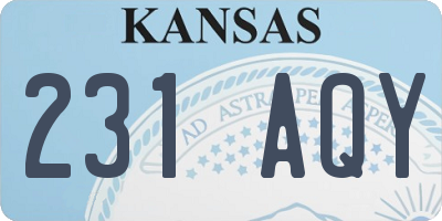 KS license plate 231AQY