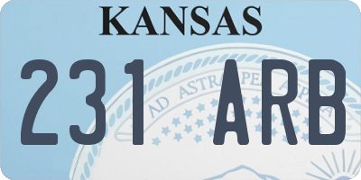 KS license plate 231ARB