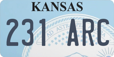 KS license plate 231ARC