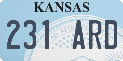 KS license plate 231ARD