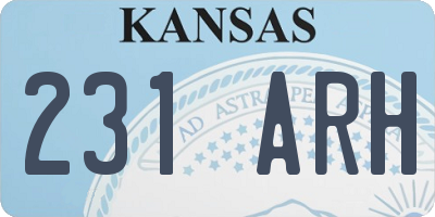 KS license plate 231ARH