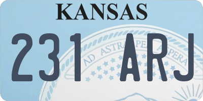 KS license plate 231ARJ