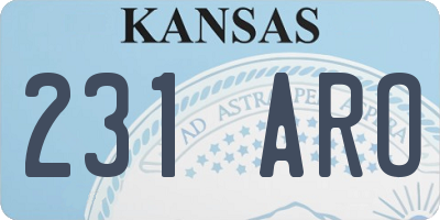 KS license plate 231ARO