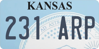 KS license plate 231ARP