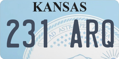 KS license plate 231ARQ