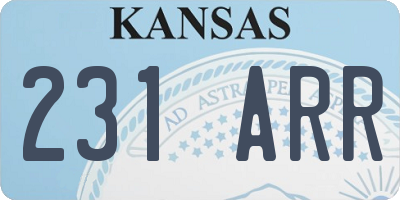 KS license plate 231ARR