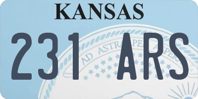 KS license plate 231ARS