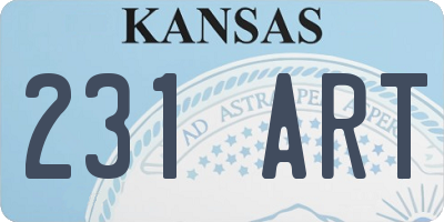 KS license plate 231ART