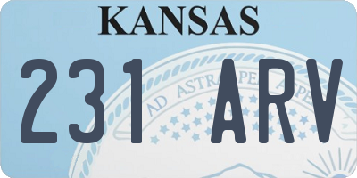 KS license plate 231ARV