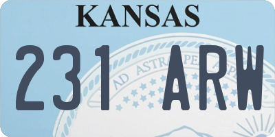 KS license plate 231ARW