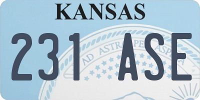 KS license plate 231ASE