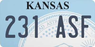 KS license plate 231ASF