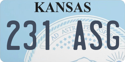KS license plate 231ASG