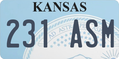 KS license plate 231ASM