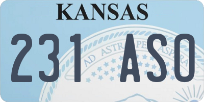 KS license plate 231ASO
